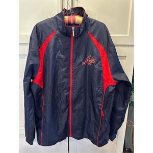 Reebok MLB Genuine Merchandise Atlanta Braves Full Zip Windbreaker Navy Men’s XL